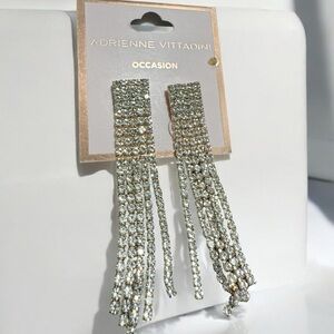 ADRIENNE VITTADINI Earrings with rhinestone fringes